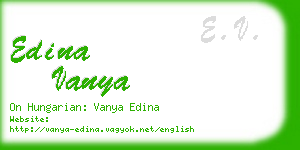 edina vanya business card